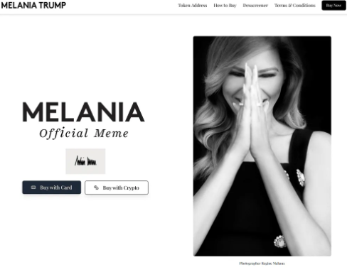 特朗普老婆梅拉尼娅·特朗普又宣布推出个人Meme币$MELANIA